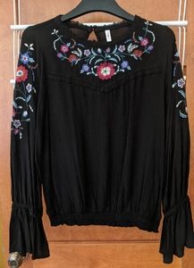 Black Embroidered Blouse